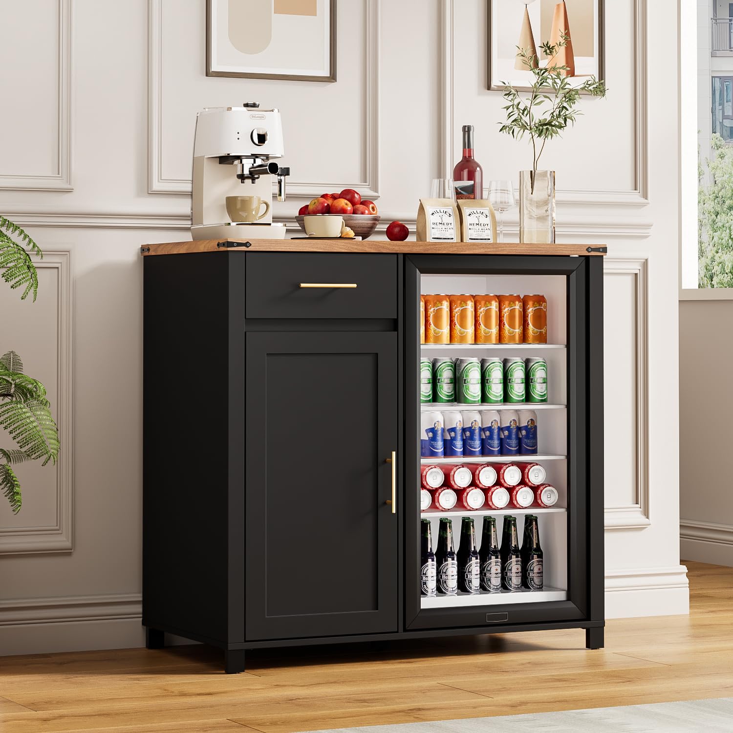 Home Bar And Fridge - Mueble de barra de café de