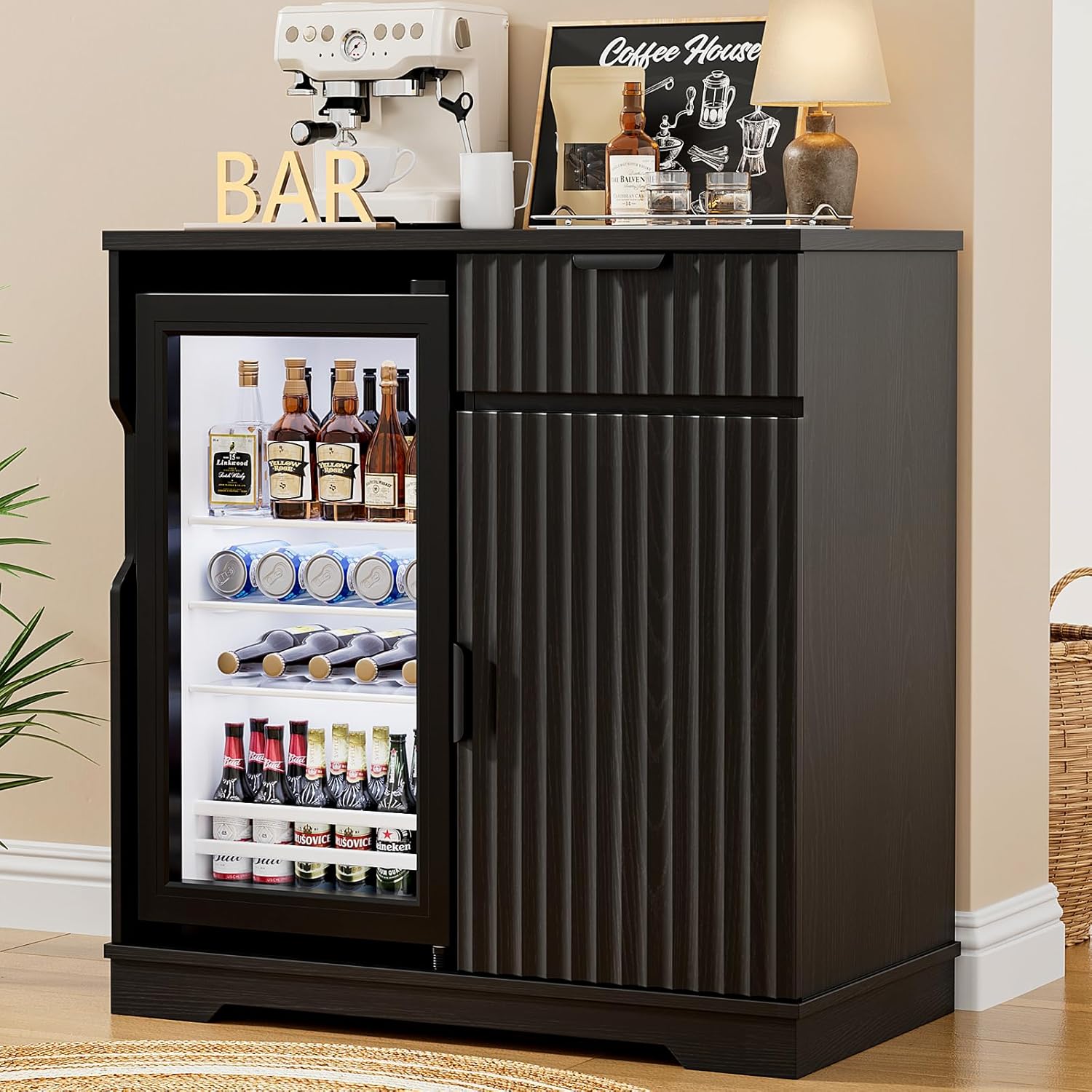 Home Bar And Fridge - Mueble Bar para Café con Cajón