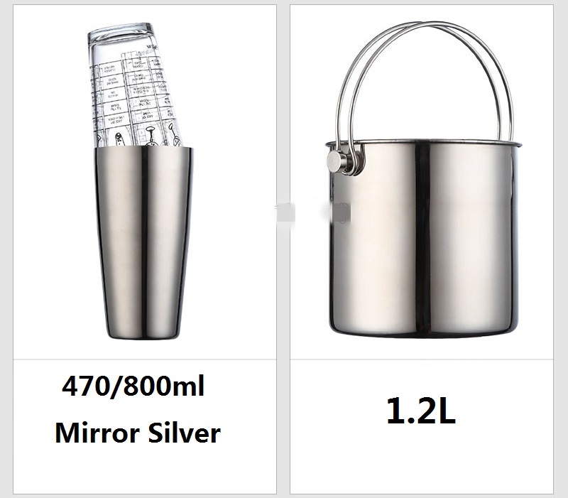 Boston Shaker Set - Set de Coctelería de Acero Inoxidable,