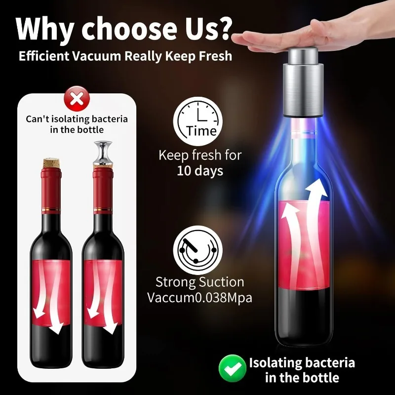Tapones para botellas de vino, - Wine Preservation Pump reseña y precio