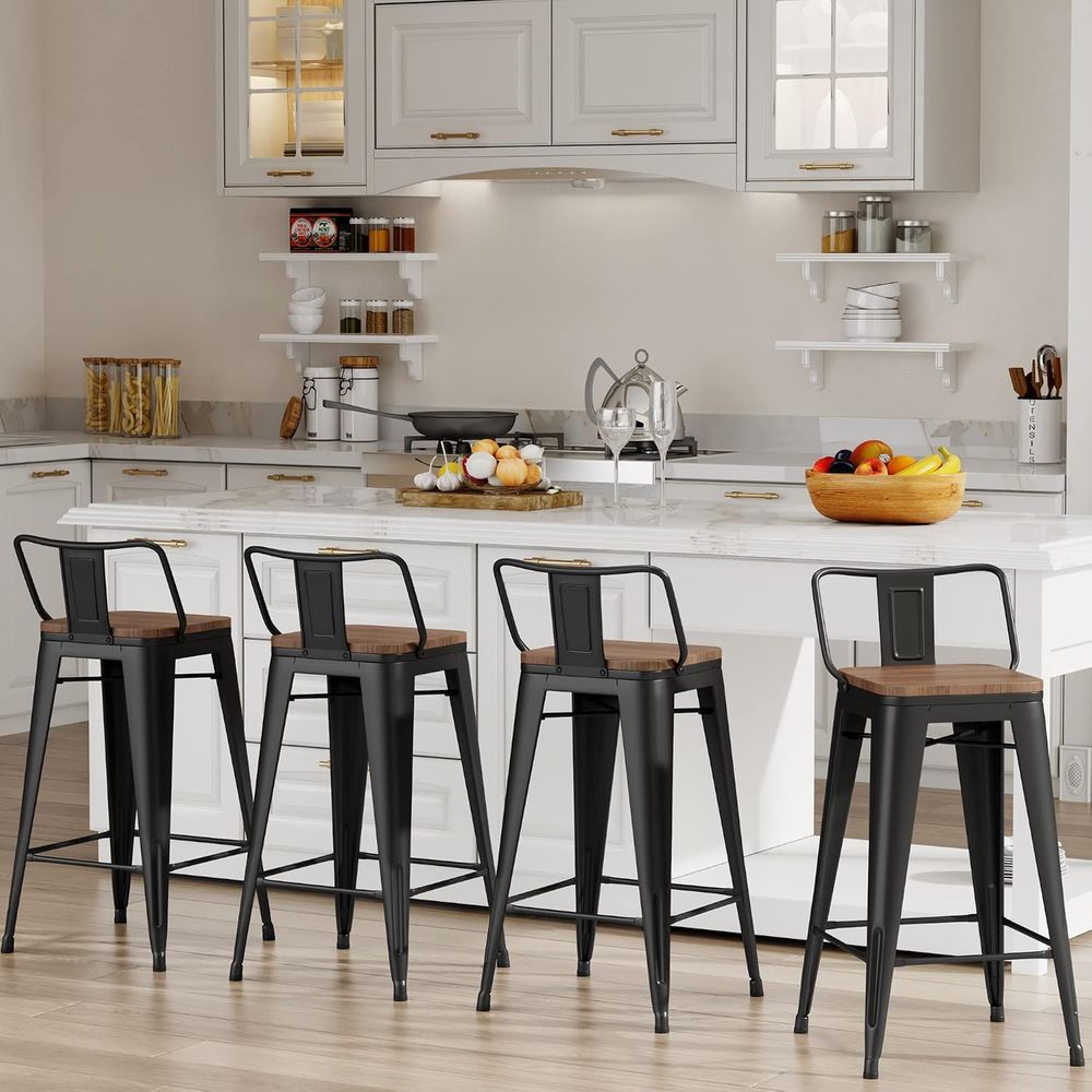 Juego de 4 taburetes de bar in - Home Bar And Counter reseña y precio