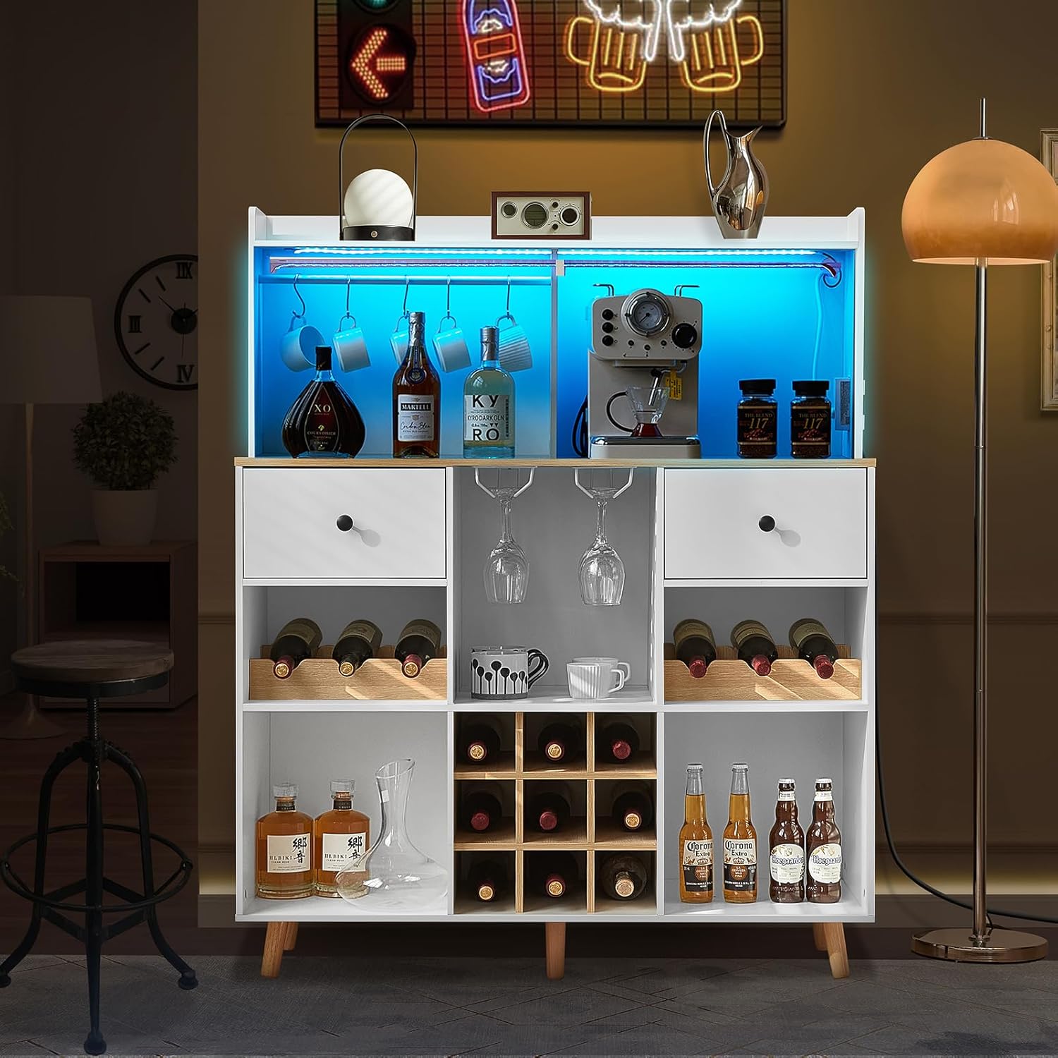 Mueble Bar para Vinos con Ench - Home Bar Shelf reseña y precio